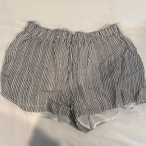 Saltwater LUXE Black and White Striped High Waist Shorts